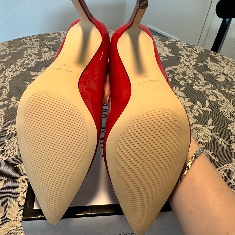 Nine West Glossy Red Heels - Picture 3 of 4